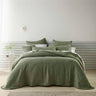 An easy-care bedspread that requires no ironing and becomes softer after laundering. This design is cleverly contrasted with dark green stitching and features a 200gsm polyester fill for added comfort and warmth.