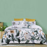 Printed on a gorgeous linen look cotton fabric, this beautiful floral design features stunning green tones that are depicted in the leaves which are scattered across the bed. Add the coordinate printed velvet cushion to complete the look.