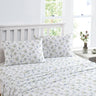 The Le Fleur 375THC Cotton Sheet Set by Laura Ashley offers a luxurious look for your bedroom. Crafted with 100% cotton sateen and a 375 thread count, you can enjoy the softness of its petite floral print in a fresh palette of blue and yellow on white ground with sage accents. Add a contemporary floral vibe to your interior with this stylish sheet set.