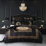 Elevate your bedroom with the captivating style of the Massimo Black Bed Quilt Cover Set.