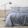 Enhance your bedroom with the casual elegance of the Helena Quilt Cover Set. Crafted from luxurious stone-washed percale, this quilt cover set offers a super soft texture and is perfect for those with allergies, thanks to its natural cotton fibers. The 100% cotton fabric has undergone intensive stonewashing, creating a beautifully worn effect that exudes comfort and invites relaxation.