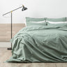 Enhance your bedroom with the casual elegance of the Helena Quilt Cover Set. Crafted from luxurious stone-washed percale, this quilt cover set offers a super soft texture and is perfect for those with allergies, thanks to its natural cotton fibers.