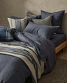 Crafted from the highest quality French Flax Linen, each product from the Ravello range is prewashed and aero finished for a unique and luxuriously soft, relaxed feel, making it a dream to rest and relax in. The Denim colourway is a soft denim blue that will bring a sense of calm to your bedroom and sit beautifully in any cool, neutral or coastal setting.