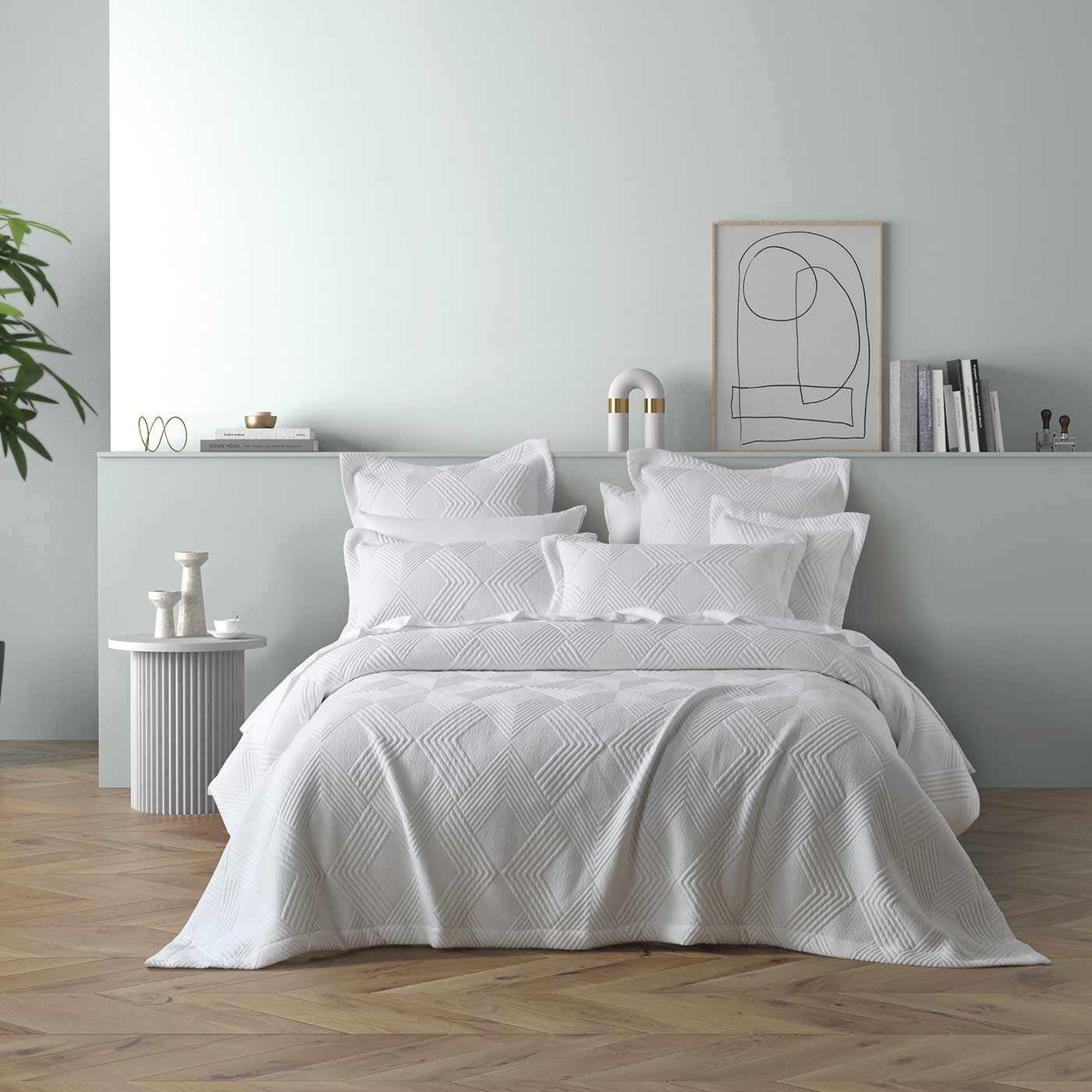 A timeless and sophisticated coverlet, sure to go in any bedroom. Crafted using a beautiful and lightweight jacquard fabric which is crease free. Once you feel how beautifully soft the fabric is, you will want to jump straight into bed with it.