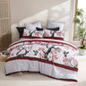 Unleash the elegance of oriental ink brush paintings with the Kyushu Quilt Cover Set Range Red by Logan and Mason. Drawing inspiration from traditional imagery, this exquisite design showcases the vibrant colors of red, black, and silver.
