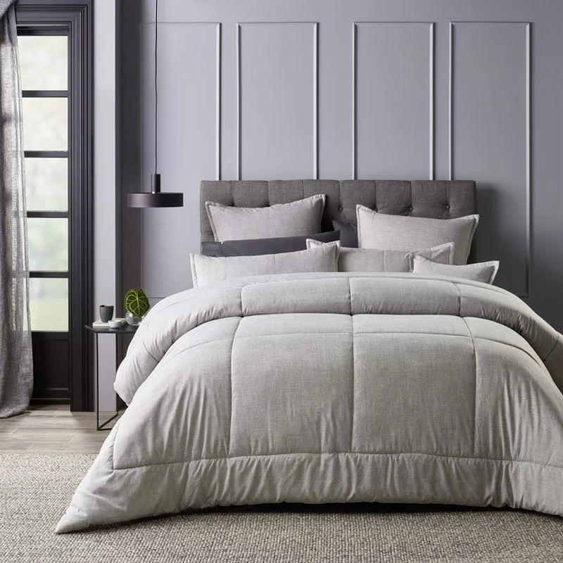 Introduce a touch of elegance to your bedroom with the Maynard Grey Comforter Set. This stunning 6-piece ensemble offers a beautiful addition to your space, showcasing both style and sophistication.