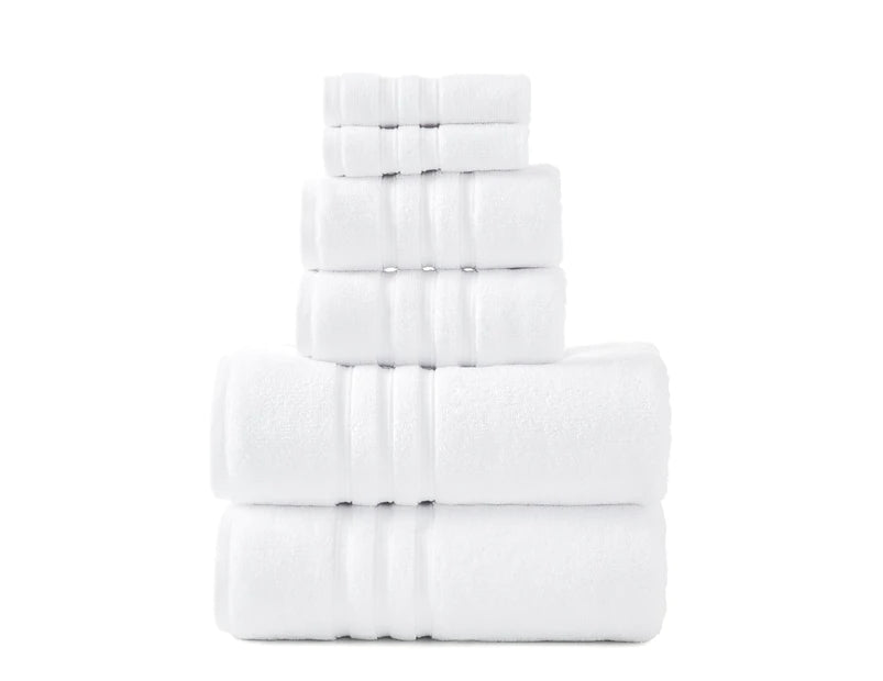 Logan & Mason's 6PC Super Duet Towel Sets are 100% cotton 575gsm. Each set contains 2 x Bath Towels, 2 x Hand Towels and 2 Face Washers and are available in 6 clasic colourways to suit any decore.