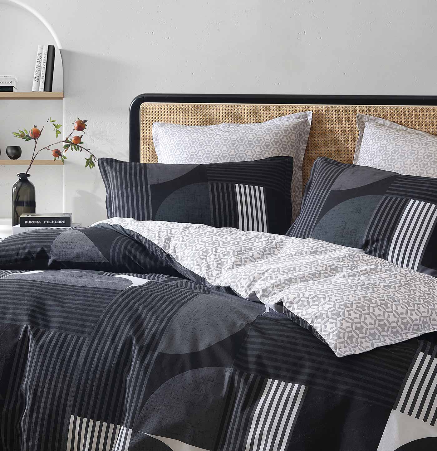 Taj Black Quilt Cover Set – Linen Emporium