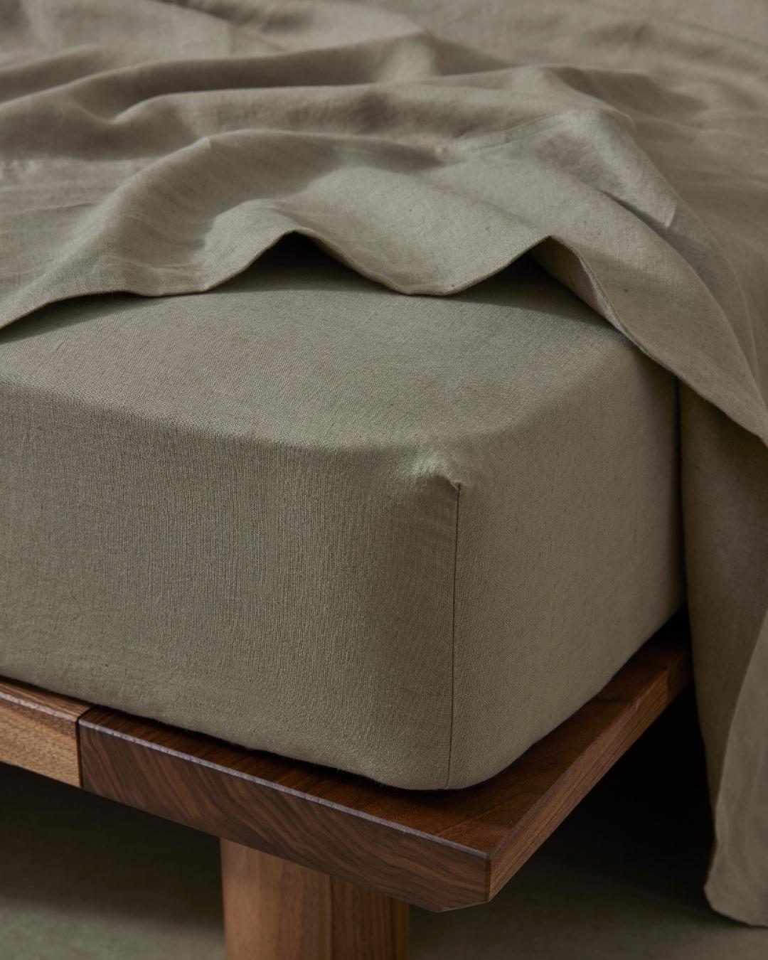 Cover your mattress with soft, luxurious linen with the Ravello Fitted Sheet.  The Caper colourway is a soft, muted green that is ideal for those wanting a subtle pop of colour with a natural and nature inspired feel.