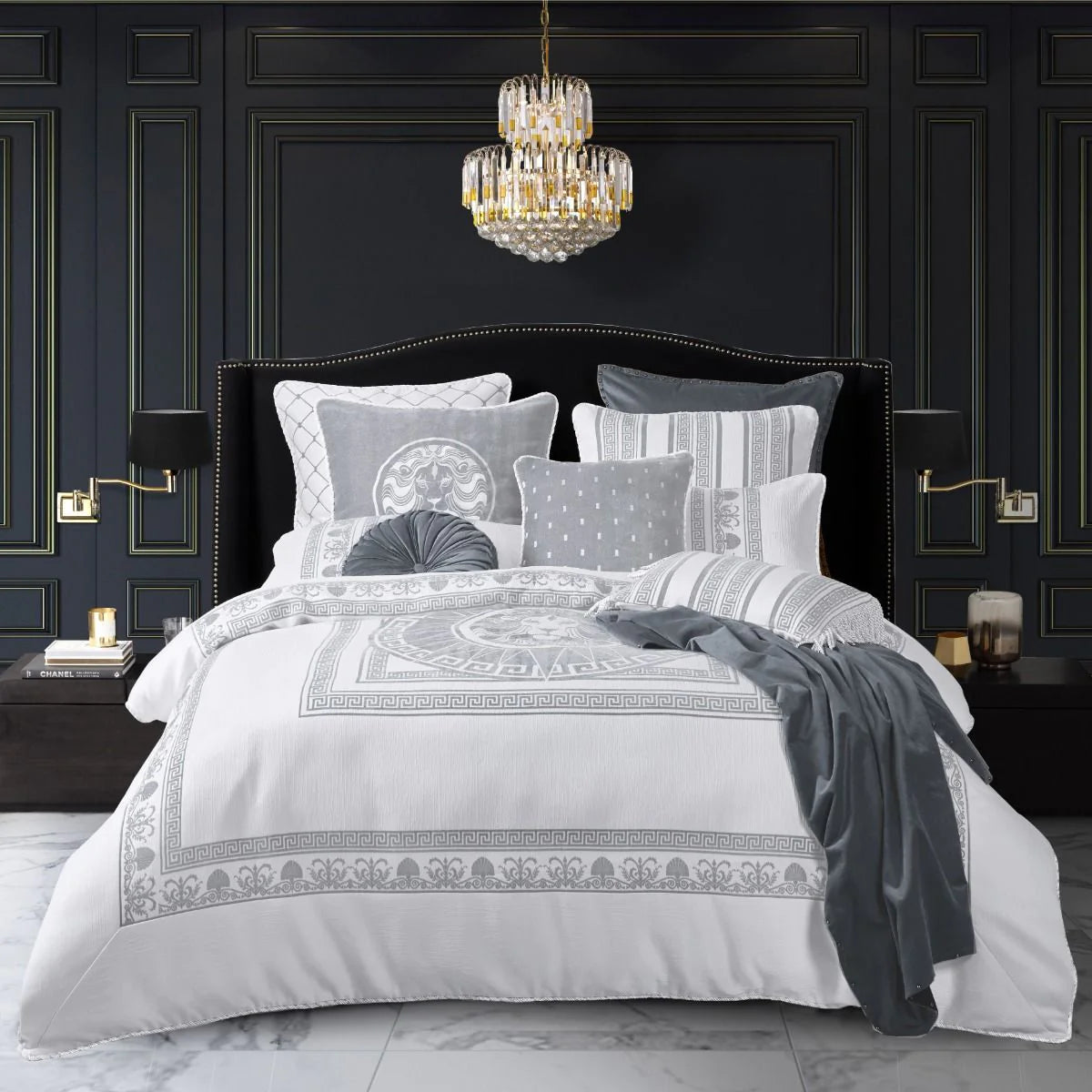Opulent in nature and plush in texture, the Massimo Silver Quilt Set brings decadence to your bedroom