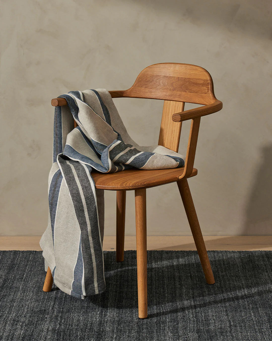 Franco throw in denim is made from 100% linen.  The Denim colourway of Franco offers a cooler option, bringing a calming blue that is perfect for a coastal look and feel.